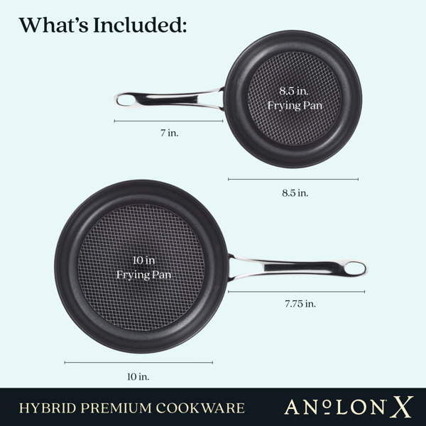 Anolon X Hybrid Cookware Nonstick Frying Pan Set, 2Piece & Reviews
